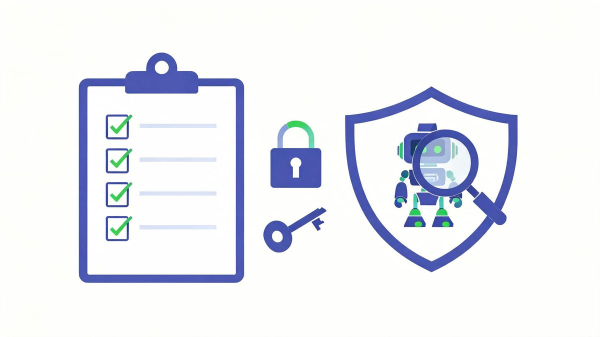 security checklist for AI agent platforms credentials audit logs and compliance