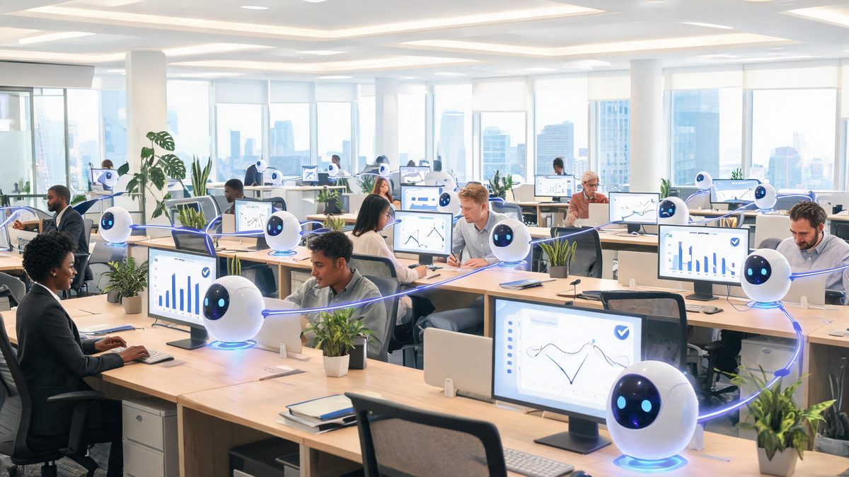 AI agent integration for business showing teams using agent dashboards across departments