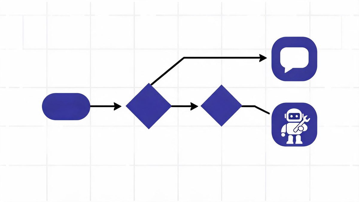 decision tree showing when to choose a chatbot versus an AI agent