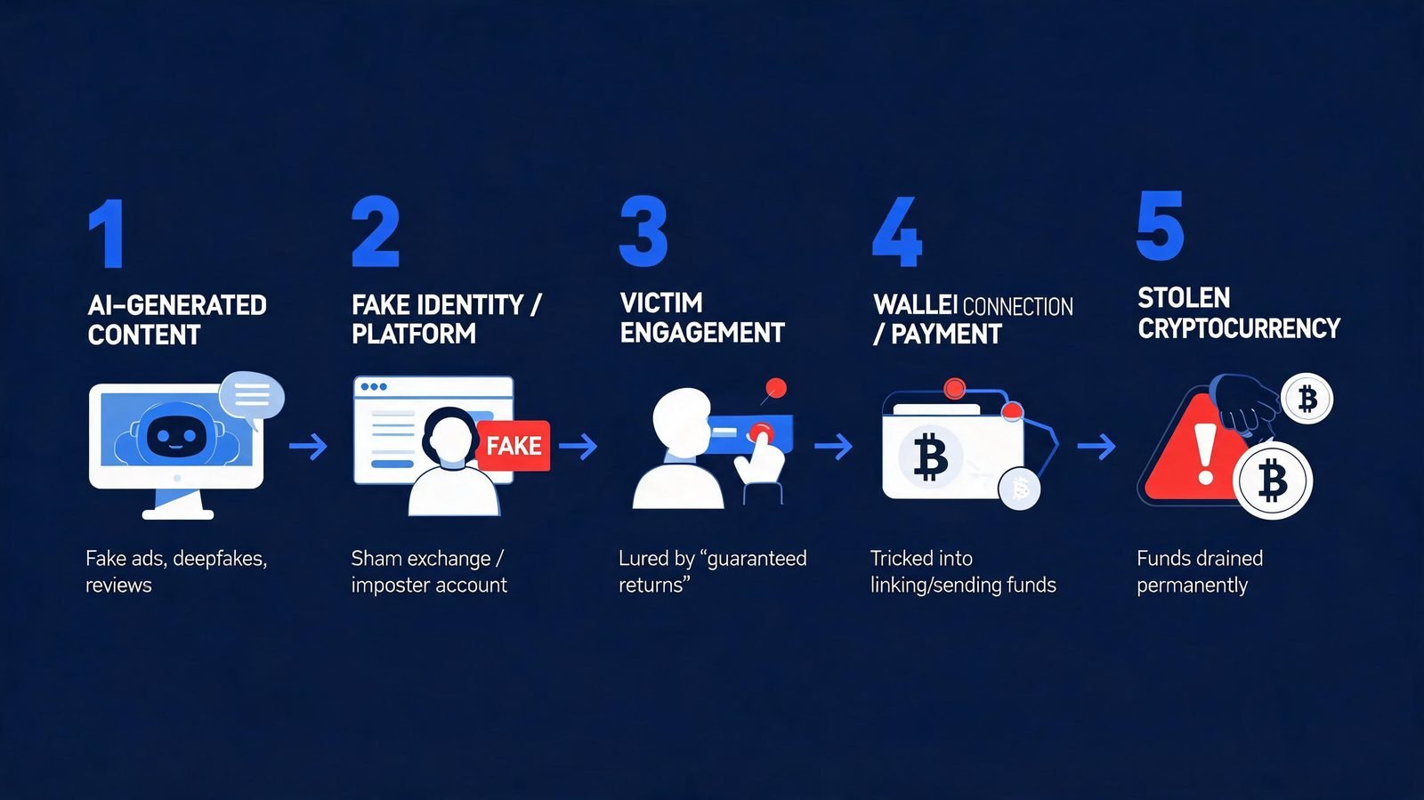 How an AI crypto scam works from fake content to stolen cryptocurrency