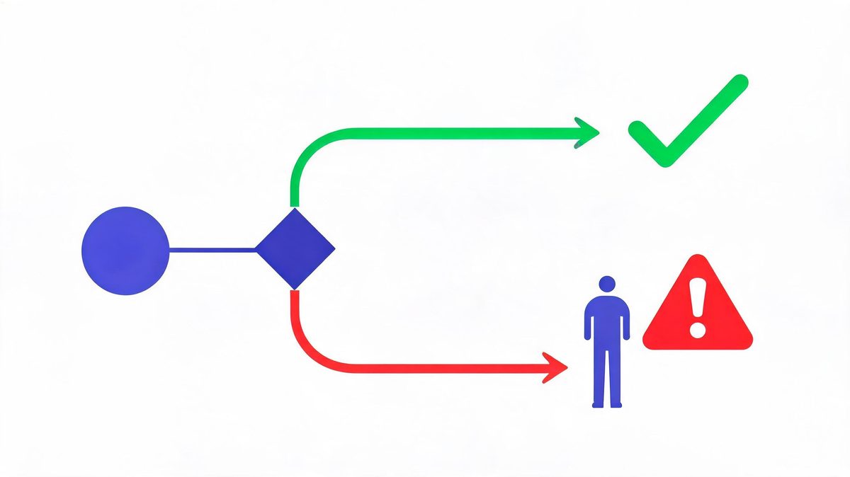 happy path versus exception path branching in automated AI workflows