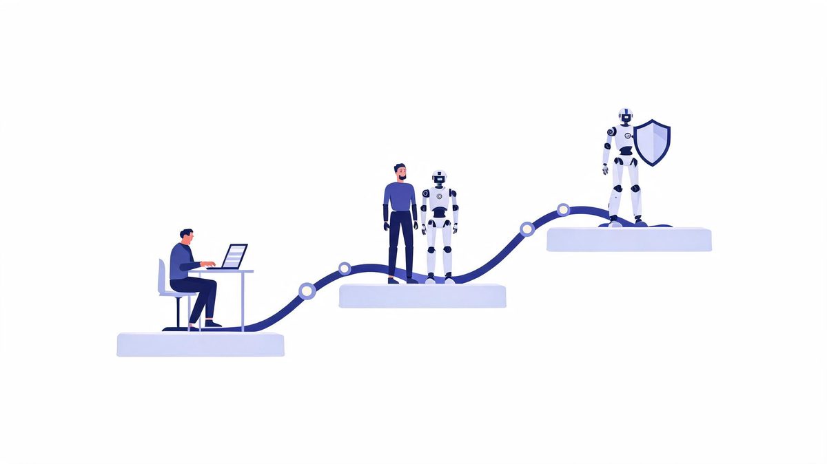 three stage roadmap from manual to assisted to autonomous AI workflow automation