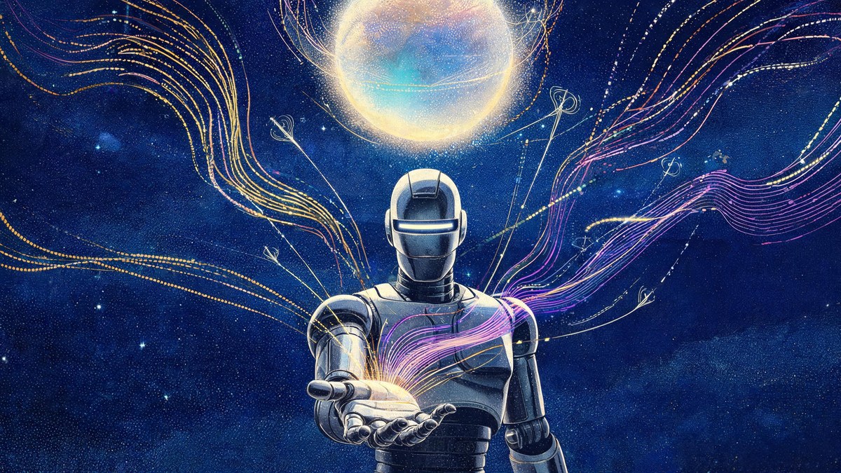 AI agent receiving verified market data from a holographic oracle orb with golden price feeds and violet data streams โ decentralized data for crypto agents