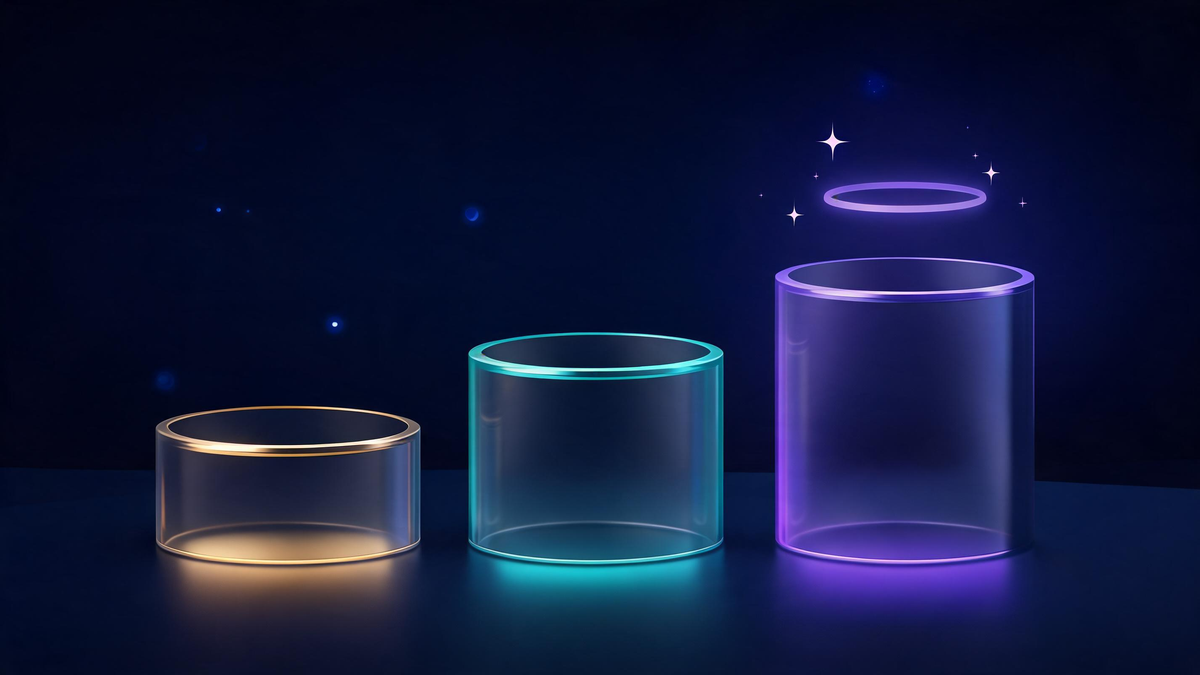 Cybersecurity companies ranked by market cap: three glass podiums with violet crown