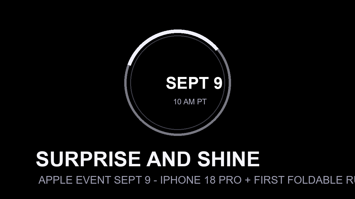 Apple September 9 event confirmed with Surprise and Shine teaser