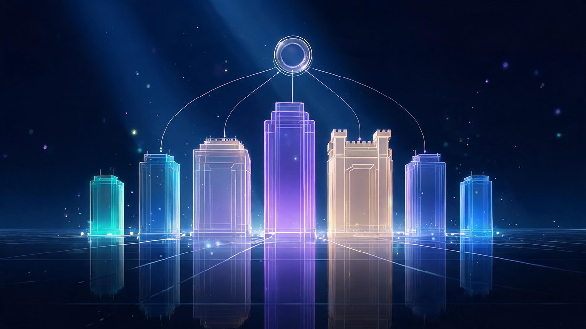 Best quantum computing stocks 2026: luminous glass stock towers with index orb above