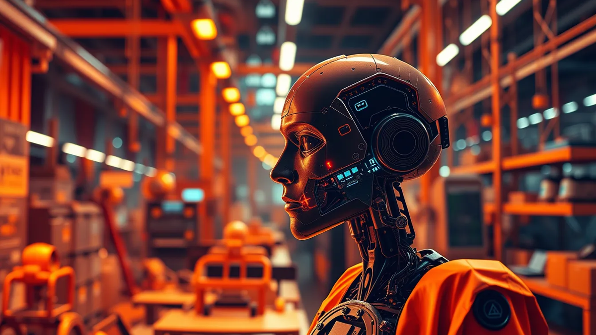 Enterprise business environment with AI technology integration visualization