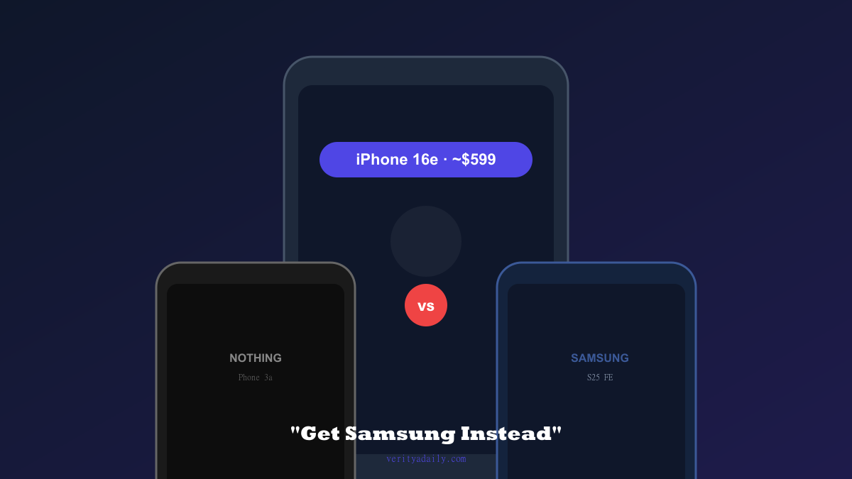 iPhone 16e vs Samsung S25 FE vs Nothing Phone 3a comparison