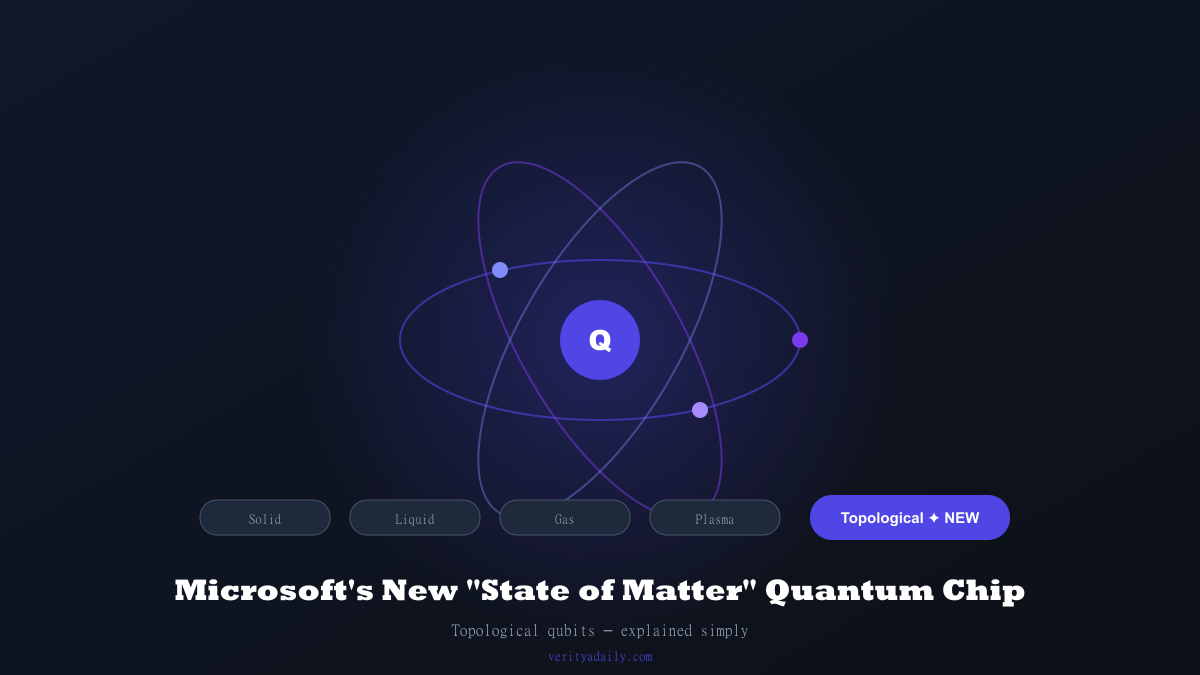 Microsoft quantum chip with topological qubits and new state of matter visualization