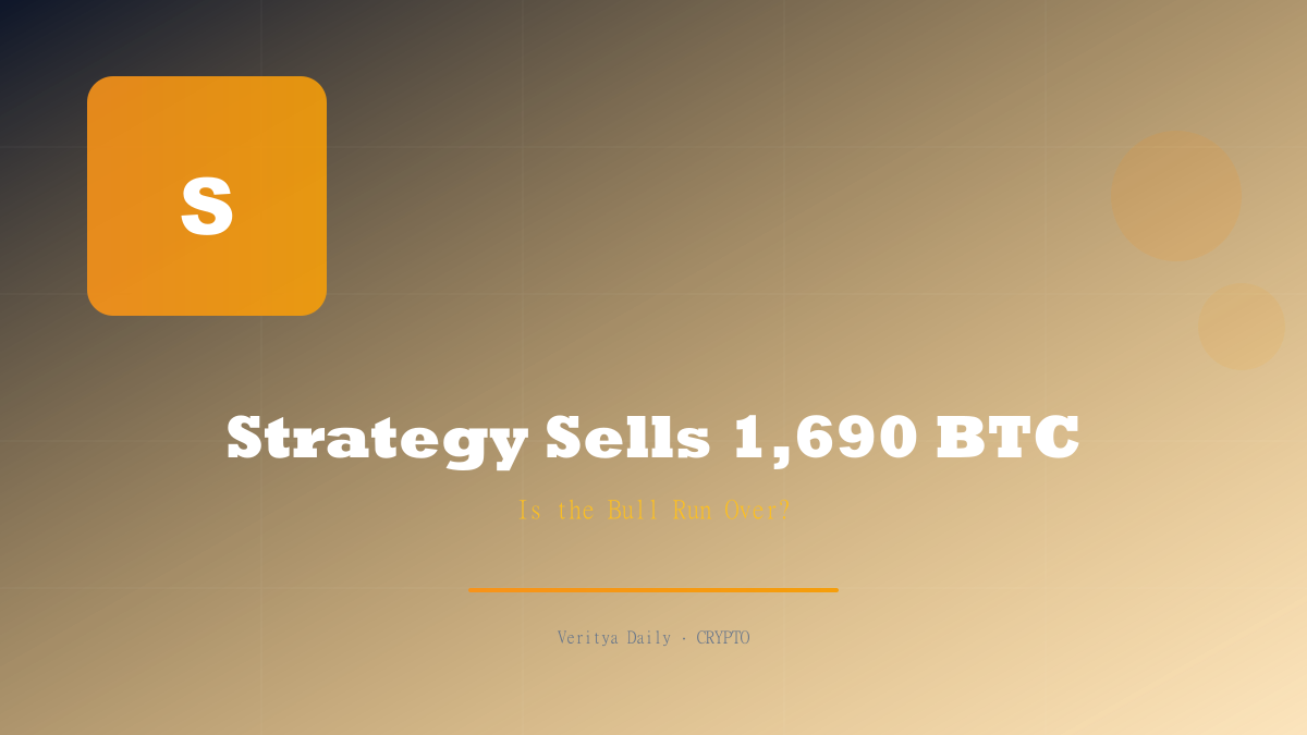Strategy Sells 1,690 Bitcoin — Is the Bull Run Over?