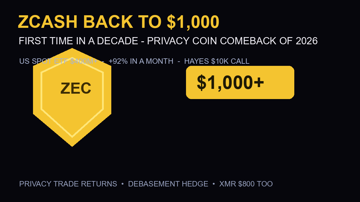 Zcash ZEC breaks 1000 privacy coin comeback