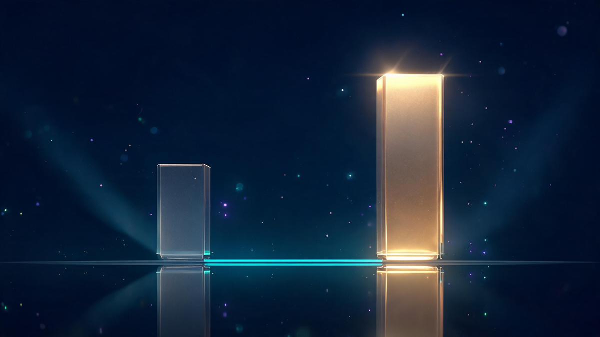 HYSA rates versus average: tiny dim bar beside a tall radiant gold bar