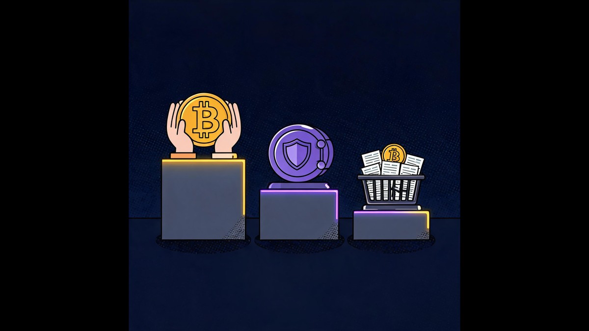 self custody vs qualified custody vs ETF comparison podiums pop art