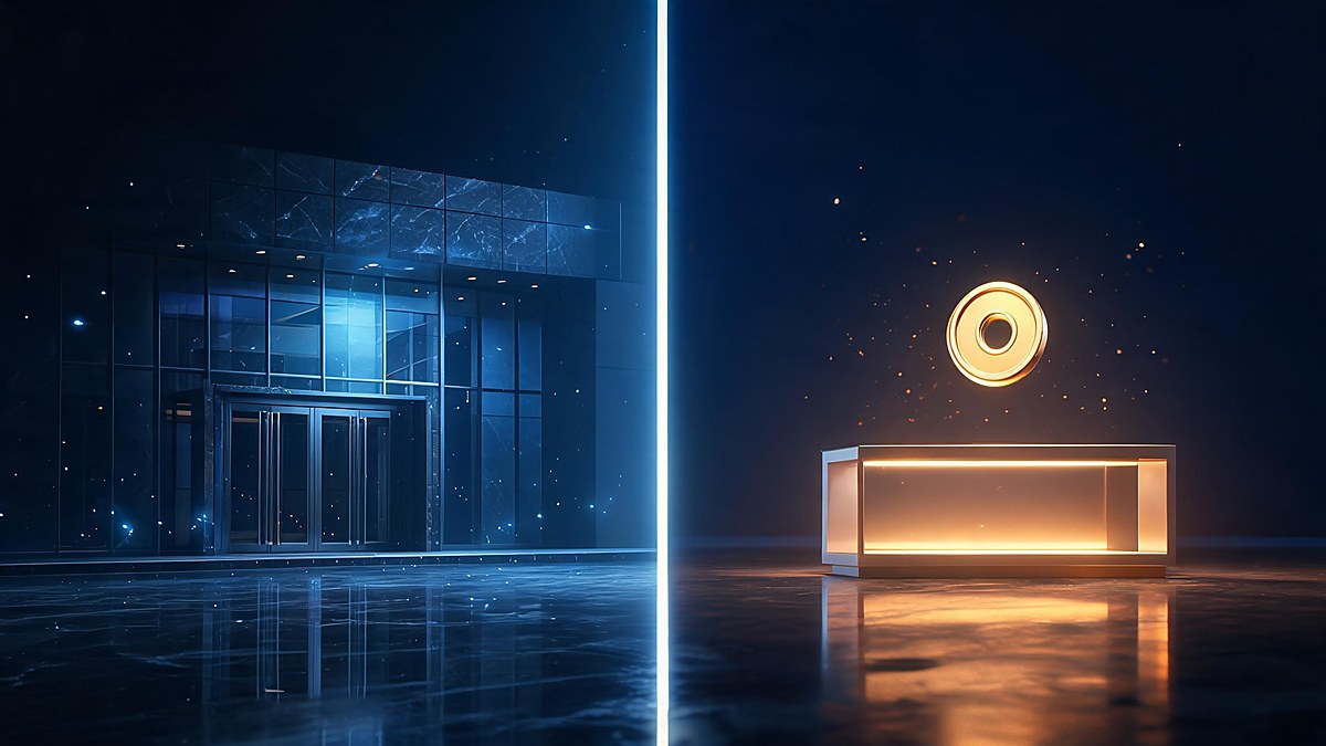 alt: Ripple versus XRP: a company building shown next to a cryptocurrency token, two distinct assets